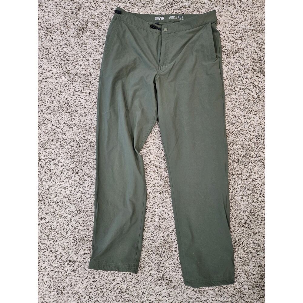 Mountain Hardwear Pants Mens 33x32 * Green Tech Outdoor Nylon Lightweight Active